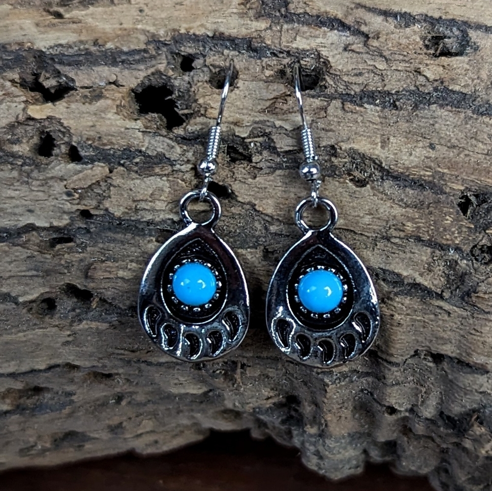 Navajo Bear paw dangle earrings